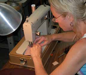 tanya sewing the femsafe prototype